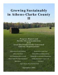 Growing Sustainably in Athens-Clarke County II Progress Report and Further Recommendations