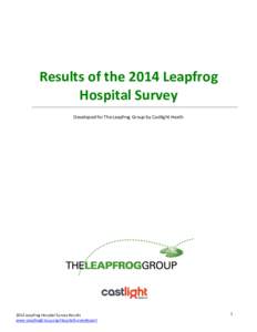 Results of the 2014 Leapfrog Hospital Survey Developed for The Leapfrog Group by Castlight Heath 2014 Leapfrog Hospital Survey Results www.LeapfrogGroup.org/HospitalSurveyReport