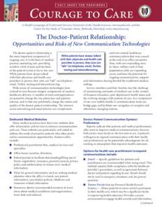 FAC T SHEET FOR PROVIDERS  C  C A Health Campaign of Uniformed Services University of the Health Sciences, www.usuhs.mil, and the Center for the Study of Traumatic Stress, Bethesda,