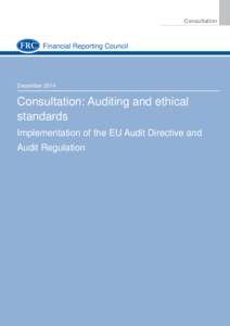 Consultation  Financial Reporting Council December 2014