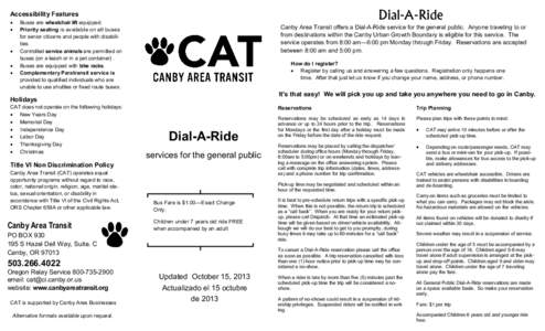 Dial-A-Ride  Accessibility Features  