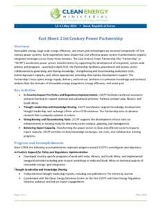 Fact Sheet: 21st Century Power Partnership