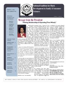 National Coalition for Black Development in Family & Consumer Sciences NCBDFCS—FALL 2010 NEWSLETTER