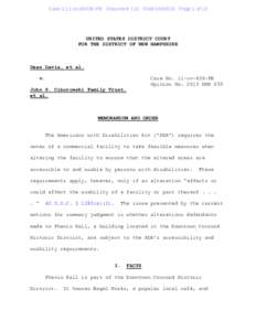 Case 1:11-cv[removed]PB Document 113 Filed[removed]Page 1 of 13  UNITED STATES DISTRICT COURT FOR THE DISTRICT OF NEW HAMPSHIRE  Dean Davis, et al.