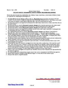 Enacted: July 1, 2008  Procedures: [removed]P Barbour County Schools OUT-OF-COUNTY TO BARBOUR COUNTY STUDENT TRANSFER PROCEDURES