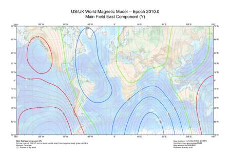 US/UK World Magnetic Model -- Epoch[removed]Main Field East Component (Y) 135°W 180° 70°N