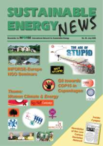 S W E N  Newsletter for INFORSE International Network for Sustainable Energy