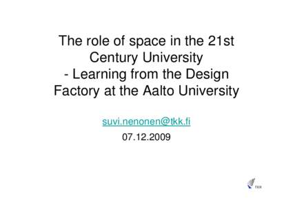 The role of space in the 21st Century