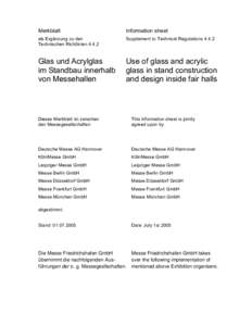 Merkblatt Glas und Acrylglas | Information Glass and acrylic glass