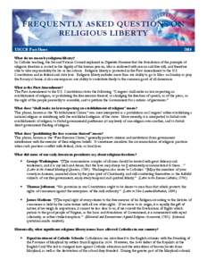 FREQUENTLY ASKED QUESTIONS ON RELIGIOUS LIBERTY USCCB Fact Sheet 2014