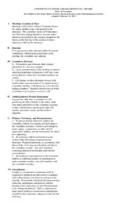 COM M ITTEE ON HOUSE AND GOVERNM ENTAL AFFAIRS Rules of Procedure (In Addition to the House Rules of Order, Revised Statutes, and Constitutional provisions) Adopted February 23, 2012  I.