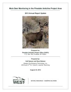 Atlantic Rim Coalbed Methane Mule Deer Project