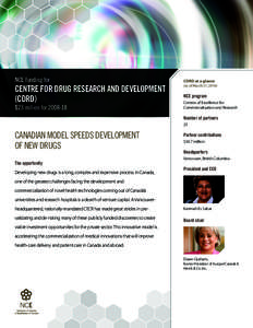 NCE funding for  CENTRE FOR DRUG RESEARCH AND DEVELOPMENT (CDRD) $23 million for[removed]