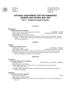 NATIONAL ENDOWMENT FOR THE HUMANITIES  OFFICE OF PUBLIC AFFAIRS