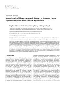 Serum Levels of Three Angiogenic Factors in Systemic Lupus Erythematosus and Their Clinical Significance