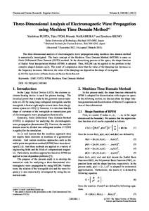 Plasma and Fusion Research: Regular Articles  Volume 8, Three-Dimensional Analysis of Electromagnetic Wave Propagation using Meshless Time Domain Method∗)