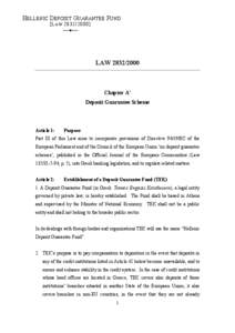 HELLENIC DEPOSIT GUARANTEE FUND [ L AW[removed]0 ] LAW[removed]Chapter A’