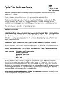 Local Pinch Point Fund Application Form