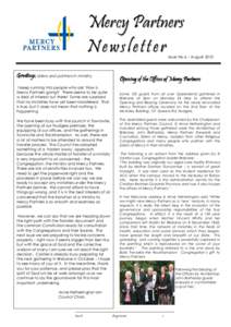 Mercy Partners Newsletter Issue No 6 – AugustGreetings, sisters and partners in ministry,