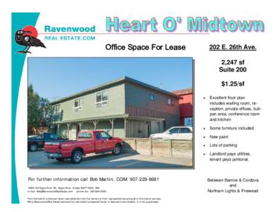 Office Space For Lease  202 E. 26th Ave. 2,247 sf Suite 200 $1.25/sf