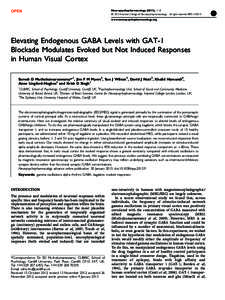 Elevating Endogenous GABA Levels with GAT-1 Blockade Modulates Evoked but Not Induced Responses in Human Visual Cortex