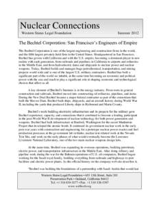Nuclear Connections Western States Legal Foundation SummerThe Bechtel Corporation: San Francisco’s Engineers of Empire