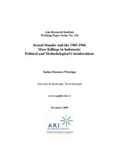 Asia Research Institute   Working Paper Series No. 125