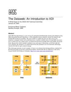 The Dataweb: An Introduction to XDI A White Paper for the OASIS XDI Technical Committee January 20, 2004 Drummond Reed, Cordance Geoffrey Strongin, AMD