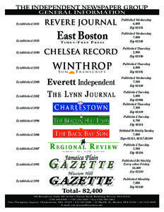 Winthrop /  Massachusetts / Everett /  Massachusetts / MBTA bus routes in East Boston /  Chelsea /  and Revere / Charlestown /  Boston / Geography of Massachusetts / Massachusetts / The Independent Newspaper Group