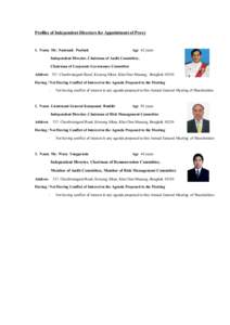 6. Profiles of Independent Directors for Appointment of Proxy