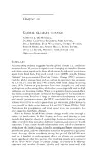 Chapter 20  Global climate change Anthony J. McMichael, Diarmid Campbell-Lendrum, Sari Kovats, Sally Edwards, Paul Wilkinson, Theresa Wilson,