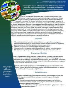 Assessing the Impact of Mosquito Control Adulticiding Practices on Honey Bee Health to Improve Current Best Management Practices for Mosquito Control and Honey Bee Domestication