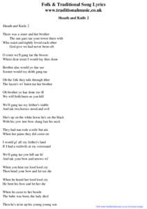 Folk & Traditional Song Lyrics - Sheath and Knife 2