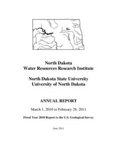 North Dakota Water Resources Research Institute North Dakota State University University of North Dakota  ANNUAL REPORT