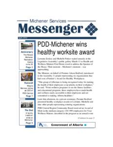 Michener Messenger April[removed]Michener Services Messenger April, 2012