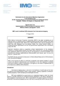 Submission by the International Maritime Organization to the meeting of the Ad Hoc Working Group on the Durban Platform for Enhanced Action Bangkok, Thailand, 30 August to 5 September[removed]Agenda item 3 (b)