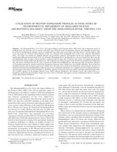 Environmental Toxicology and Chemistry, Vol. 27, No. 8, pp. 1756–1767, 2008 䉷 2008 SETAC Printed in the USA[removed] $12.00 ⫹ .00  UTILIZATION OF PROTEIN EXPRESSION PROFILES AS INDICATORS OF