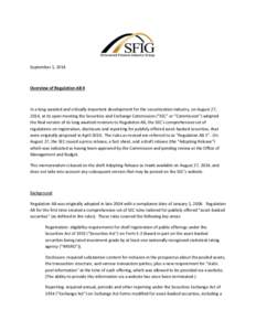 United States Securities and Exchange Commission / United States securities law / 73rd United States Congress / Securities / United States housing bubble / Asset-backed security / Securities Act / Prospectus / Dodd–Frank Wall Street Reform and Consumer Protection Act / Financial economics / Finance / Investment