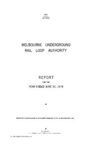 1978 VICTORIA MELBOURNE UNDERGROUND RAIL LOOP AUTHORITY