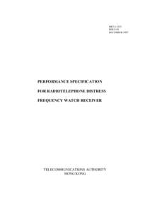HKTA 1223 ISSUE 01 DECEMBER 1997 PERFORMANCE SPECIFICATION FOR RADIOTELEPHONE DISTRESS