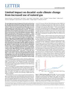 LETTER  doi:[removed]nature13837 Limited impact on decadal-scale climate change from increased use of natural gas