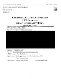 LCP Grant Application Form FY[removed]MAPS AND PHOTOS Figure 1. City of Pacific Grove Coastal Zone Land Use Plan  Source: City of Pacific Grove 2013