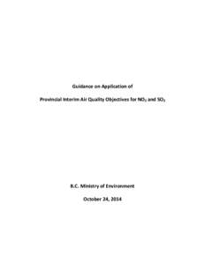 Guidance on Application of Provincial Air Quality Criteria for PM2