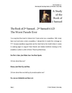 Microsoft Word - Lesson[removed]Samuel 6.1-23_ The Worst Parade Ever