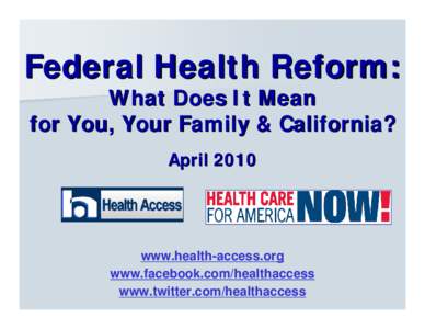 Local Advocacy for State and Federal Health Reform