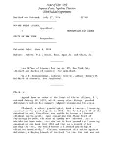 State of New York Supreme Court, Appellate Division Third Judicial Department Decided and Entered: July 17, 2014 ________________________________ BONNEE PRICE-LINDEN,