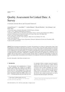 1  Undefined–5 IOS Press  Quality Assessment for Linked Data: A