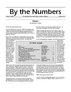 By the Numbers Volume 9, Number 1 The Newsletter of the SABR Statistical Analysis Committee  February, 1999