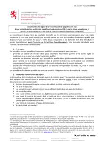 05_Cond.AST.TravSalHQ[removed]Autorisation de séjour d’un ressortissant de pays tiers en vue d’une activité salariée au titre de travailleur hautement qualifié (« carte bleue européenne ») (article 45 de la lo