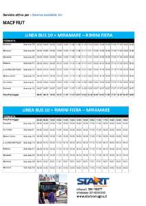 Servizio attivo per - Service available for:  MACFRUT LINEA BUS 10 > MIRAMARE – RIMINI FIERA FERMATA